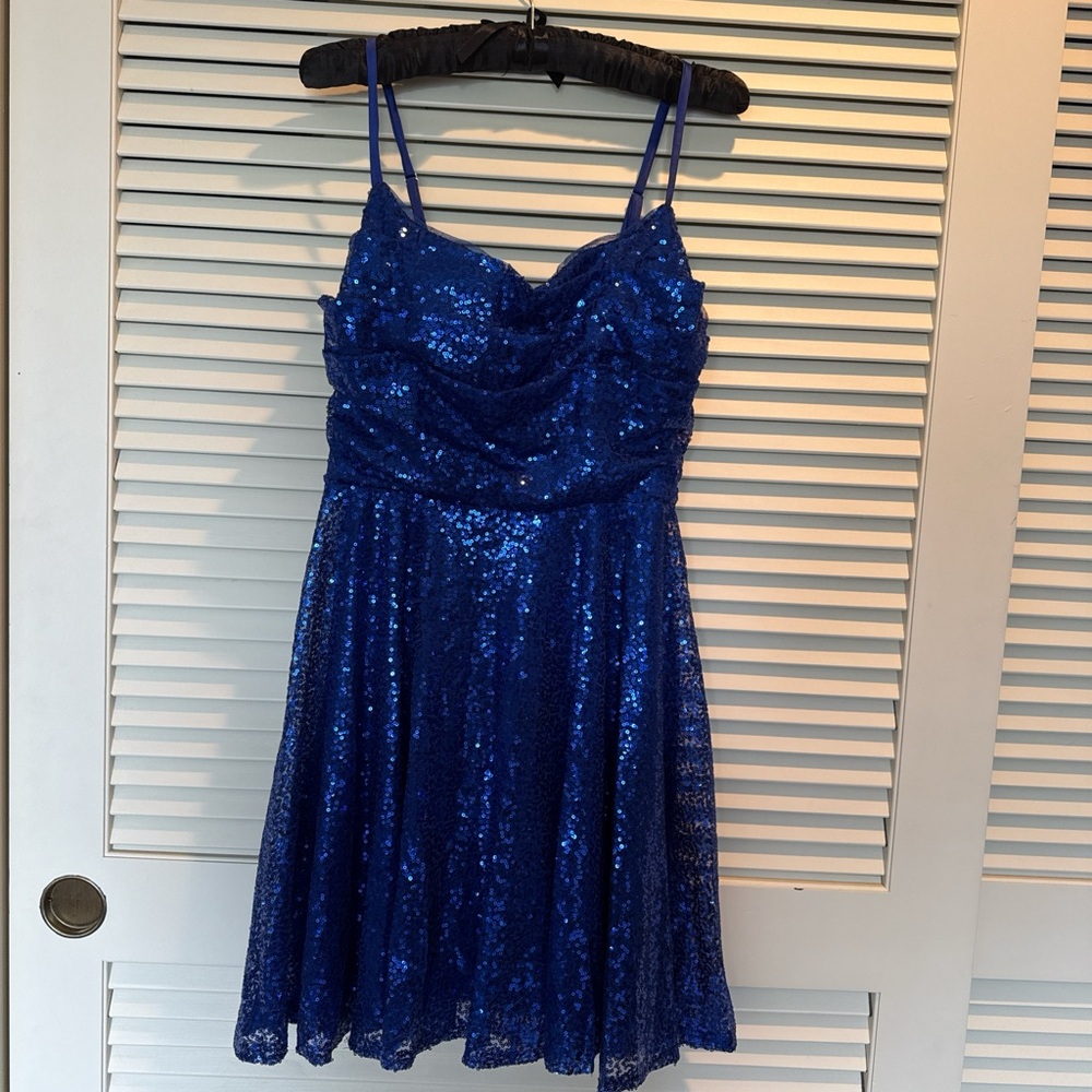 Blue Sequin Dress - HOCO